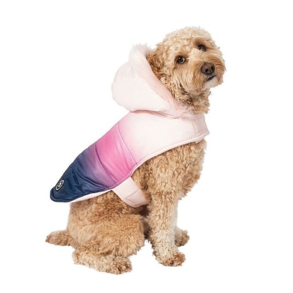 Justice Pet Reversible Puffer Jacket Chest & Neck Strap Ombre Medium - Picture 1 of 6